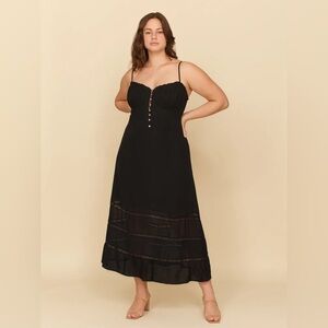 Reformation Harvest Dress in Black, Size 14